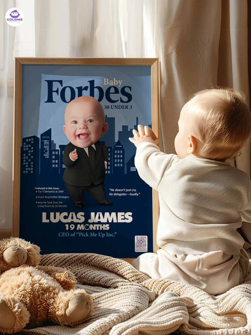 Baby Boss Business Poster or Canvas – Custom Photo & Text – Funny CEO Baby Wall Art